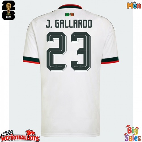 Mexico Jesus Gallardo #23 Replica Away Stadium Shirt World Cup 2026 Short Sleeve